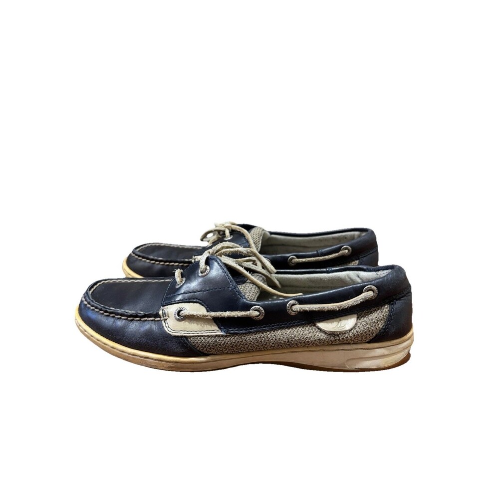 Sperry Top Sider Women's Navy Ivory Boat Shoes US 10 M Nautical Preppy Resort